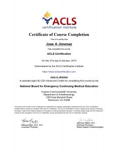 Certificate - ACLS Completion