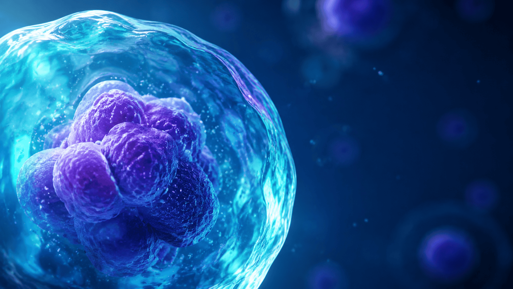 Close-up of stem cells in a laboratory setting, highlighting regenerative medicine for hip therapy.